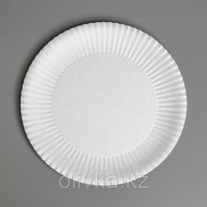 Тарелка одноразовая "Белая" картон, 17 см - фото 2 - id-p113254212