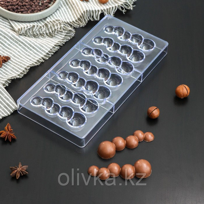 Форма для шоколада и конфет «Воздушный», 7 ячеек, 33×16,2×2,5 см - фото 1 - id-p113254215