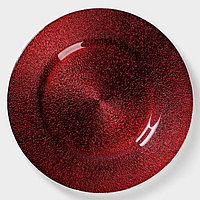 Тарелка стеклянная обеденная Magistro «Карамель. Красный», d=27 см, цвет красный