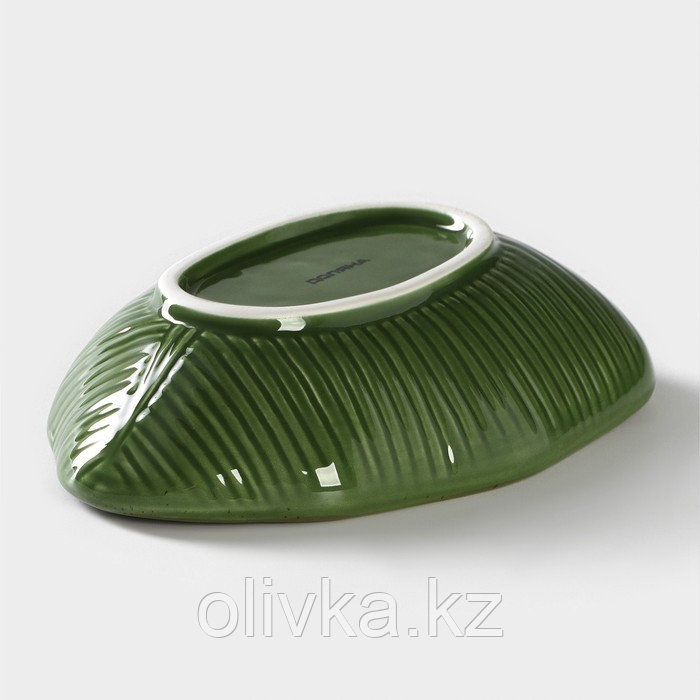 Салатник Доляна «Лист», 220 мл, 14,4×3,8 см, цвет зелёный - фото 3 - id-p113259400