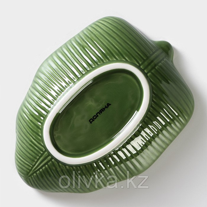 Салатник Доляна «Лист», 220 мл, 14,4×3,8 см, цвет зелёный - фото 4 - id-p113259400