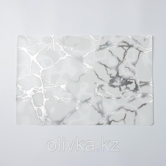 Салфетка сервировочная на стол «Мрамор», 45×30 см, цвет белый - фото 4 - id-p113262937