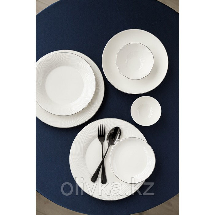 Тарелка фарфоровая пирожковая с утолщённым краем Magistro La Perle, d=16 см, цвет белый - фото 6 - id-p113269654
