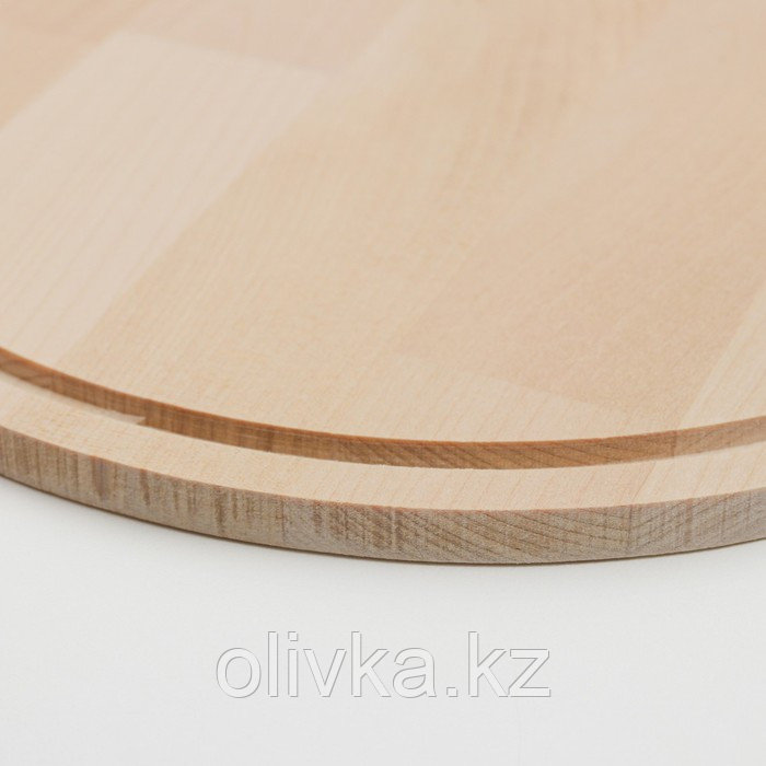 Доска разделочная деревянная с желобом "Круг" 24х24х0,8 см береза - фото 3 - id-p113268750