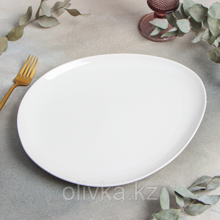 Блюдо фарфоровое сервировочное Magistro «Бланш», d=32 см, цвет белый - фото 1 - id-p113273584