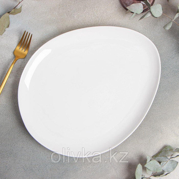 Блюдо фарфоровое сервировочное Magistro «Бланш», d=32 см, цвет белый - фото 2 - id-p113273584