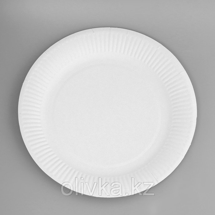 Тарелка картонная "Белая" круглая, диаметр 23 см - фото 2 - id-p113267864