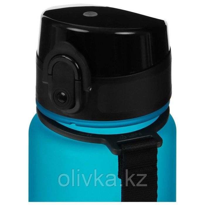 Бутылка спортивная для воды ONLYTOP Fitness, 500 мл, цвет голубой - фото 8 - id-p113280286