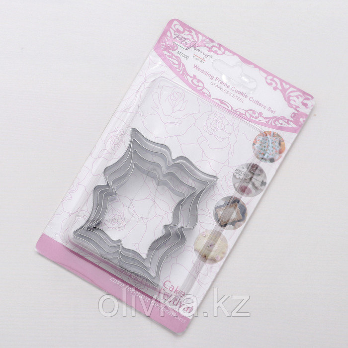Набор форм для вырезания печенья «Рамка для пожелания», 4 шт, цвет хромированный - фото 3 - id-p113254245