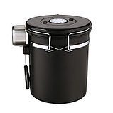 Герметичный контейнер для хранения молотого кофе и кофейных зерен, 1.5 л, 15х12 см, черный, фото 3