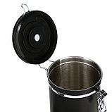 Герметичный контейнер для хранения молотого кофе и кофейных зерен, 1.5 л, 15х12 см, черный, фото 5