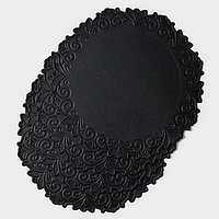 Набор салфеток сервировочных «Элоиза», d=37,5 см, 4 шт, цвет чёрный