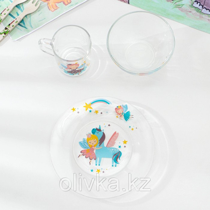 Набор стеклянной детской посуды «Принцессы», 3 предмета - фото 5 - id-p113274554