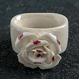 Кольцо керамическое для салфеток «Цветок», 5,5×5×6 см, цвет перламутровый, фото 2