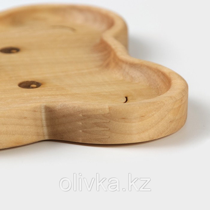 Менажница - тарелка деревянная Adelica «Медвежонок», 18×18×1,8 см, берёза - фото 5 - id-p113276253