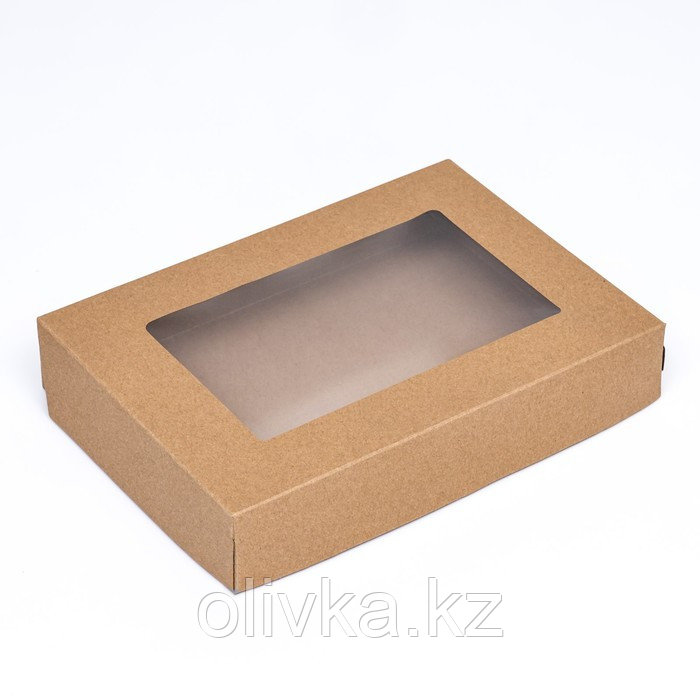 Коробка складная, с окном, крафт, 28 х 20 х 5 см - фото 2 - id-p113278708