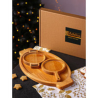 Подарочный набор деревянной посуды Adelica «Кухни мира», доски для подачи 3 шт: 43×25 см, 21×14 см, 18×14 см,