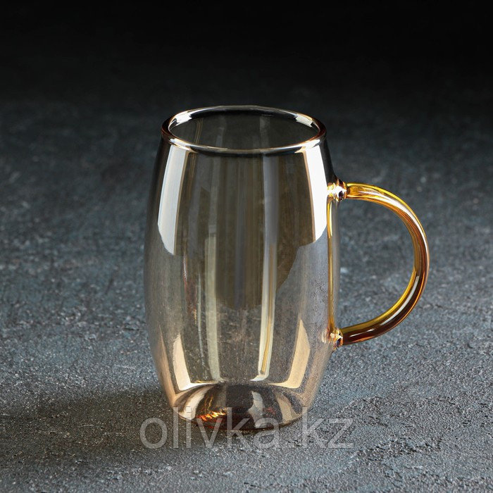 Набор для напитков из стекла Magistro «Голден», 5 предметов: кувшин 1,8 л, 4 кружки 300 мл, цвет золотой - фото 5 - id-p113268831