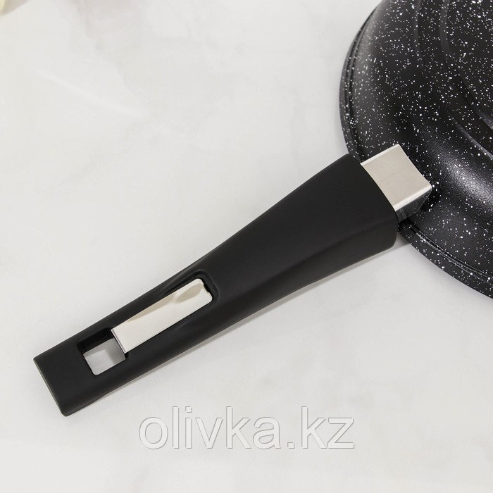 Сковорода «Гранит black Induction Pro», d=22 см, индукция, съёмная ручка, антипригарное покрытие - фото 6 - id-p113263017