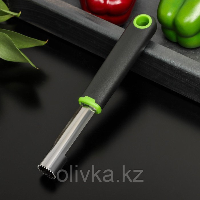 Нож для удаления сердцевины Доляна Lime, 20×2 см, цвет чёрно-зелёный - фото 3 - id-p113263022