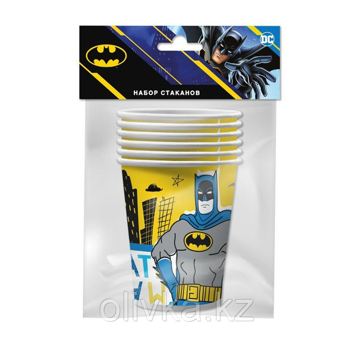 Набор бумажных стаканов Batman, 6 шт., 250 мл, жёлтый - фото 2 - id-p113270757