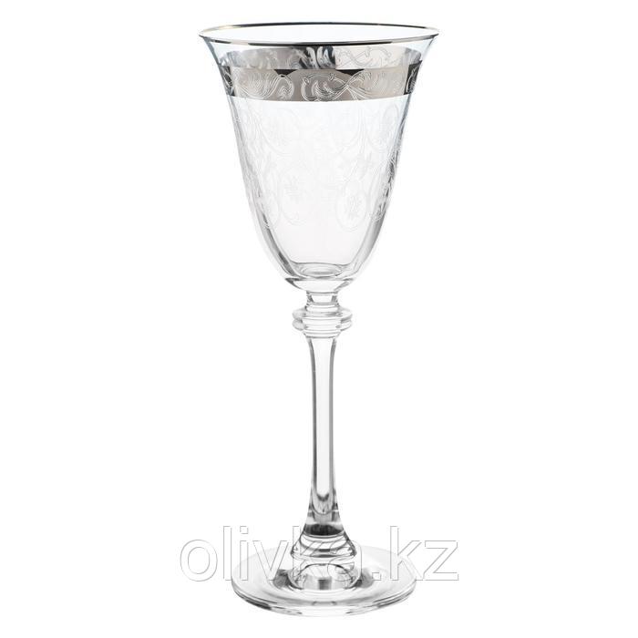 Набор бокалов для белого вина Asio, декор «Панто, платиновая лента», 185 мл x 6 шт. - фото 1 - id-p113262175