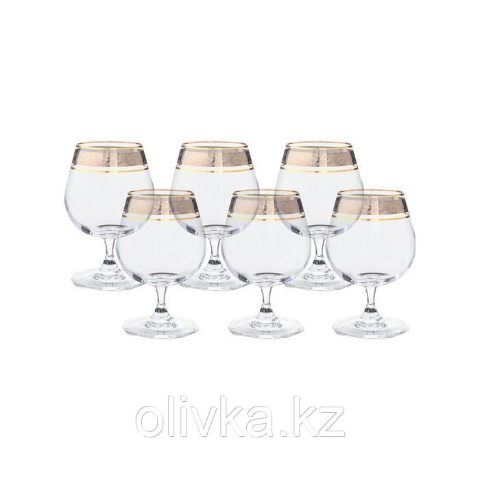 Набор бокалов для бренди Sylvia, декор «Панто платина, отводка золото», 400 мл x 6 шт. - фото 2 - id-p113262178