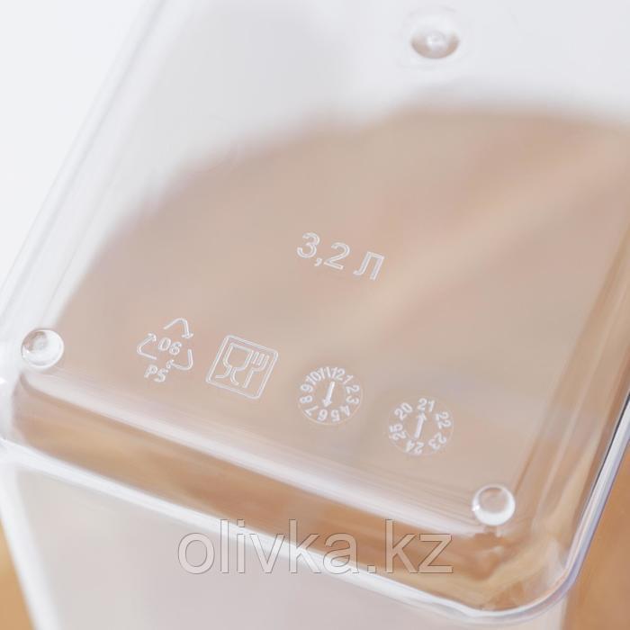 Контейнер для сыпучих продуктов «Степ», 3,2 л, 16×10×28 см, цвет белый - фото 3 - id-p113260354