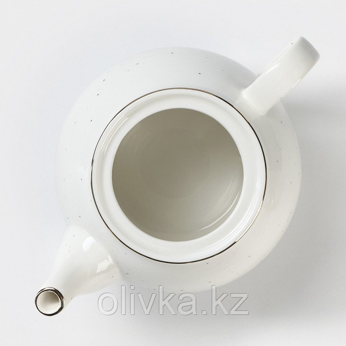 Чайник фарфоровый заварочный Доляна «Млечный путь», 900 мл, цвет белый в крапинку - фото 4 - id-p113259510