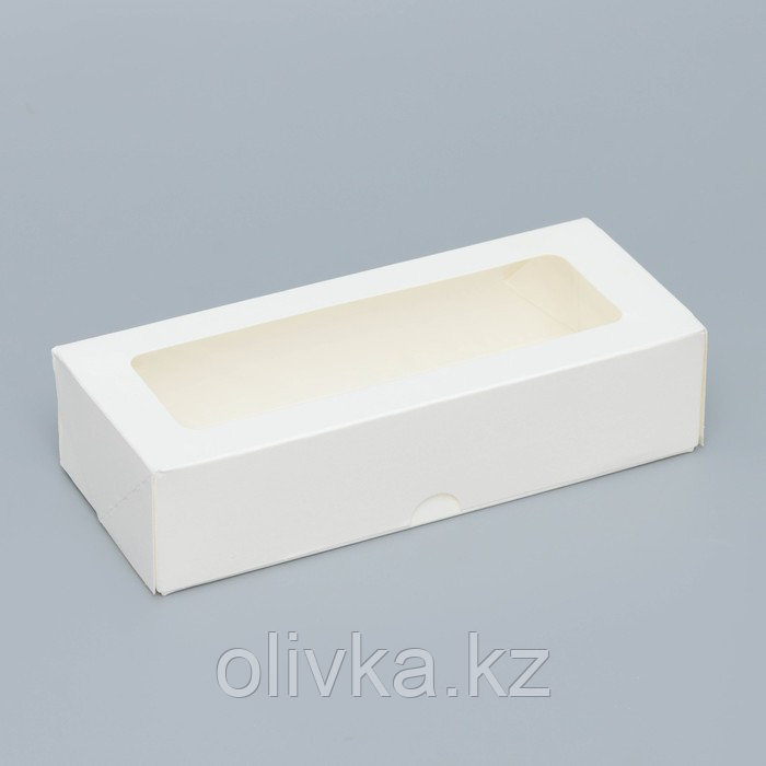 Коробка складная, с окном, белая, 17 х 7 х 4 см - фото 1 - id-p113277024
