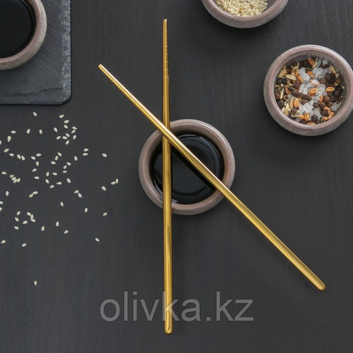 Палочки для суши Bacchette, длина 21 см, цвет золотой - фото 3 - id-p113264609