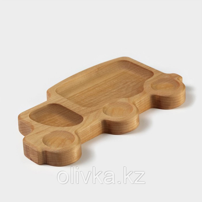 Менажница - тарелка деревянная Adelica «Грузовичок», 21×11×1,8 см, берёза - фото 4 - id-p113276321