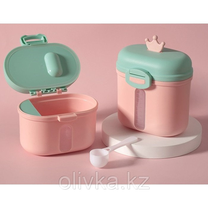 Контейнер для хранения детского питания «Корона», 360 гр., цвет розовый - фото 2 - id-p113263059