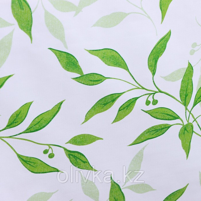 Клеёнка на стол на тканевой основе Доляна «Листья», ширина 137 см, рулон 20 м, цвет белый - фото 3 - id-p113260381