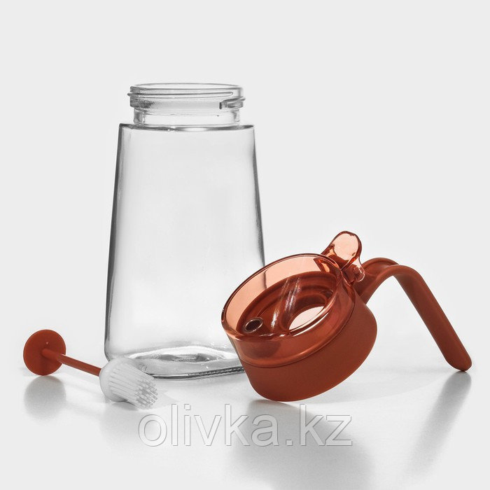 Бутыль стеклянная для масла с кисточкой Доляна «Коралл», 600 мл, 5,9×19 см - фото 5 - id-p113278792