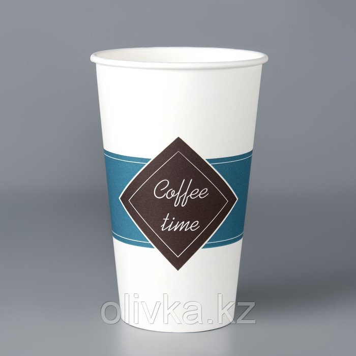 Стакан бумажный "Coffee time " 400 мл, диаметр 90 мм - фото 1 - id-p113272814