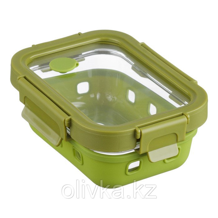 Контейнер для запекания, хранения и переноски продуктов в чехле, цвет зелёный, 370 мл - фото 1 - id-p113269818
