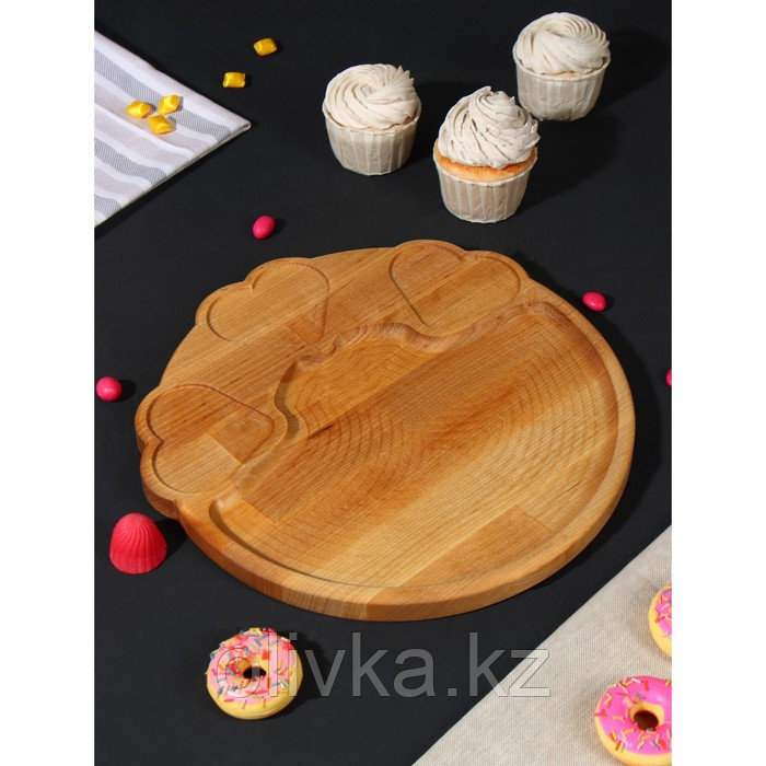 Подарочный набор деревянной посуды Adelica, поднос с 3 соусниками, 30×28×1,8 см, в подарочной коробке, берёза - фото 7 - id-p113268914
