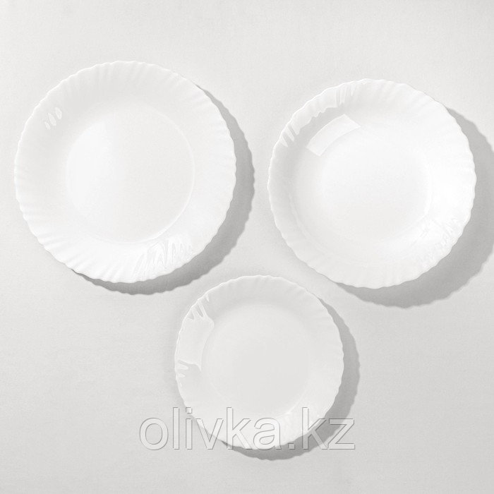 Набор столовый стеклокерамический «Фэстон», 18 предметов, цвет белый - фото 2 - id-p113268918