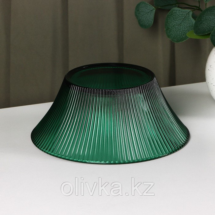 Набор стеклянной посуды «Верде», 5 предметов: 2 стакана 330 мл, 2 тарелки 280 мл, салатник 1,6 л, цвет зелёный - фото 3 - id-p113276361