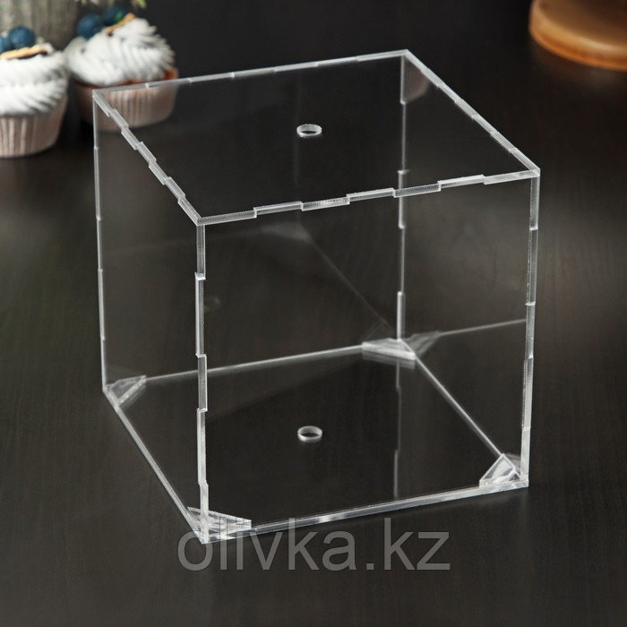 Фальшярус для торта, куб, 15×15×15 см, цвет прозрачный