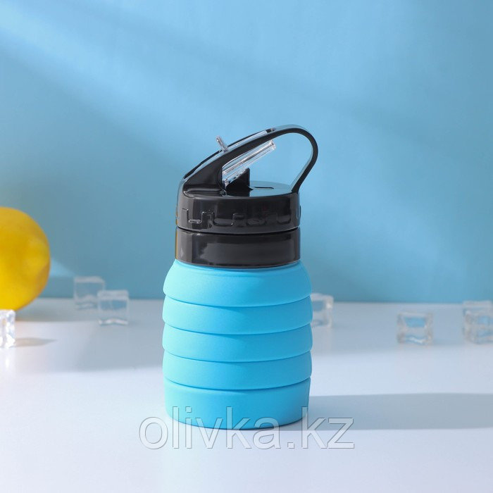 Бутылка складная Доляна «Стоун», 530 мл, 7×21 см, цвет голубой - фото 2 - id-p113274686