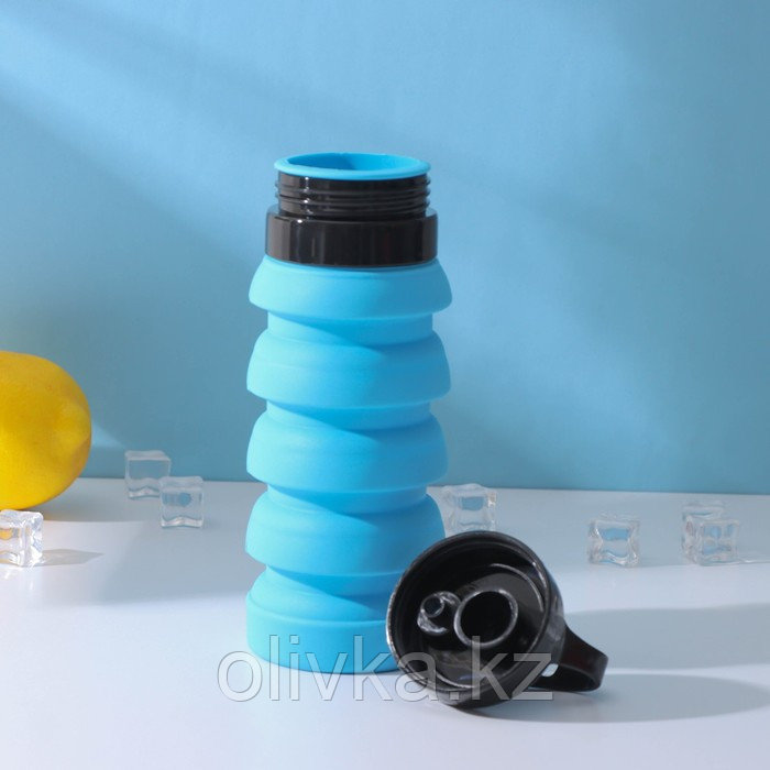 Бутылка складная Доляна «Стоун», 530 мл, 7×21 см, цвет голубой - фото 6 - id-p113274686