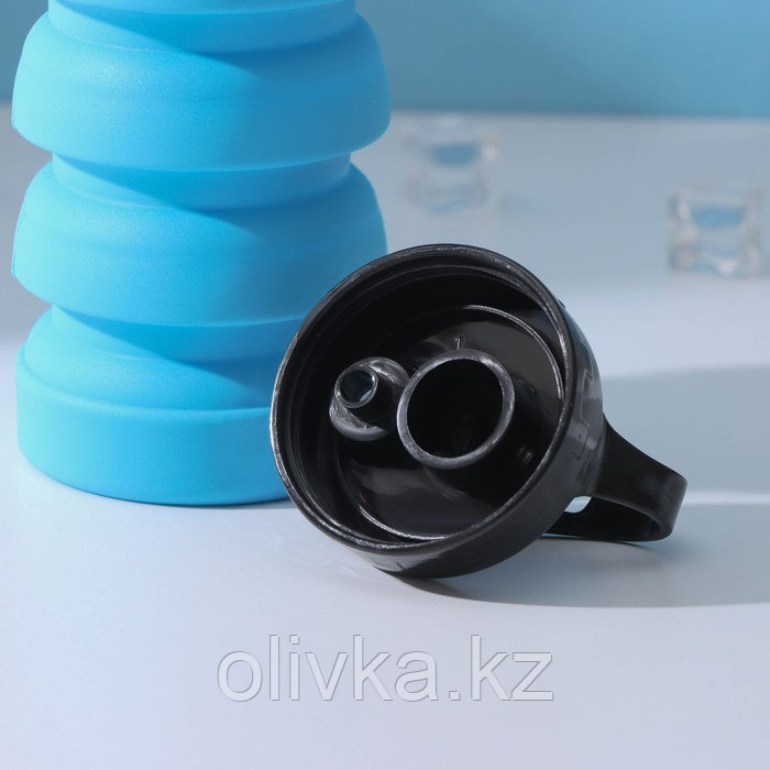 Бутылка складная Доляна «Стоун», 530 мл, 7×21 см, цвет голубой - фото 7 - id-p113274686