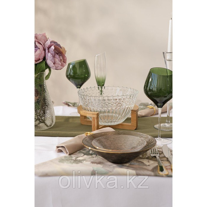 Бокал стеклянный для вина Magistro «Иллюзия», 540 мл, 10×24 см, ножка прозрачная, цвет зелёный - фото 3 - id-p113268924