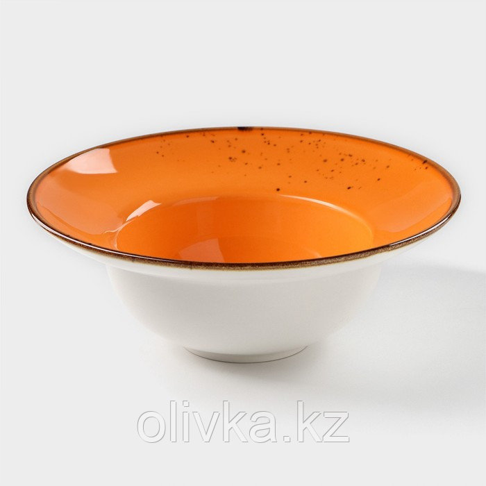 Тарелка фарфоровая для пасты Magistro «Церера», 400 мл, d=19,5 см, цвет оранжевый - фото 1 - id-p113263838