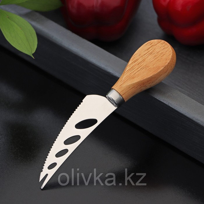 Нож для сыра Доляна «Ломоть», ручка из гевеи, 14,4×3 см - фото 2 - id-p113275529