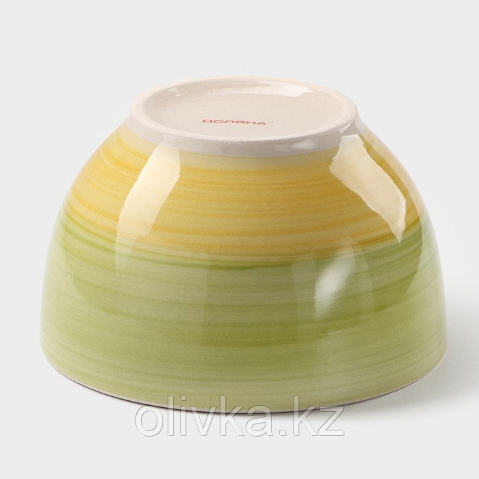 Салатник керамический Доляна «Подсолнух», 500 мл, d=14 см, цвет зелёный - фото 3 - id-p113264666