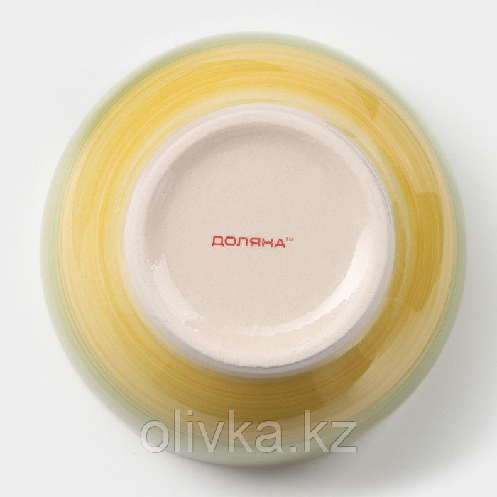 Салатник керамический Доляна «Подсолнух», 500 мл, d=14 см, цвет зелёный - фото 4 - id-p113264666