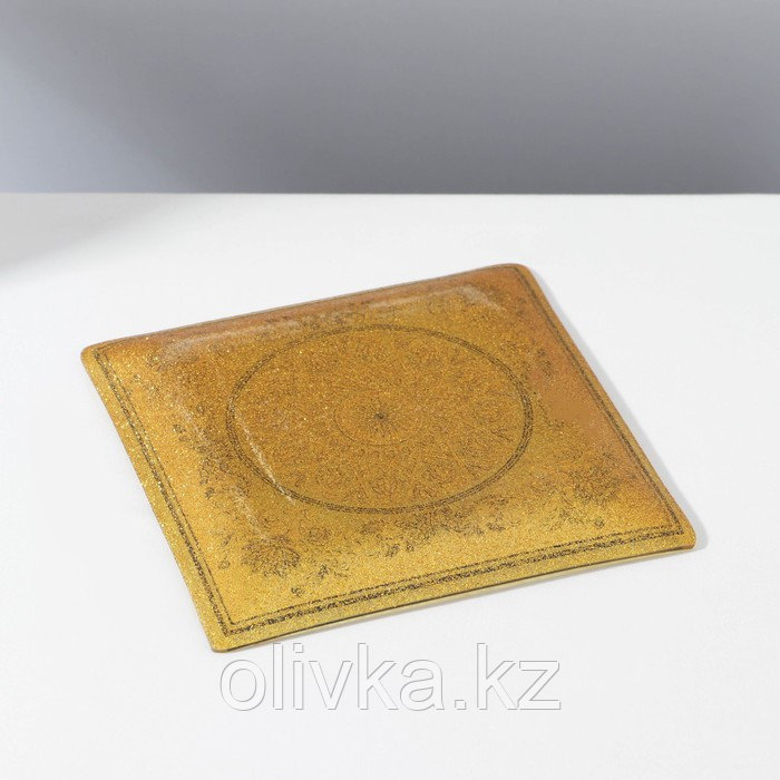 Набор столовый «Узоры», 7 предметов: 30×30 см - 1 шт, 18×18 см - 6 шт, цвет золотой с черным - фото 5 - id-p113273767